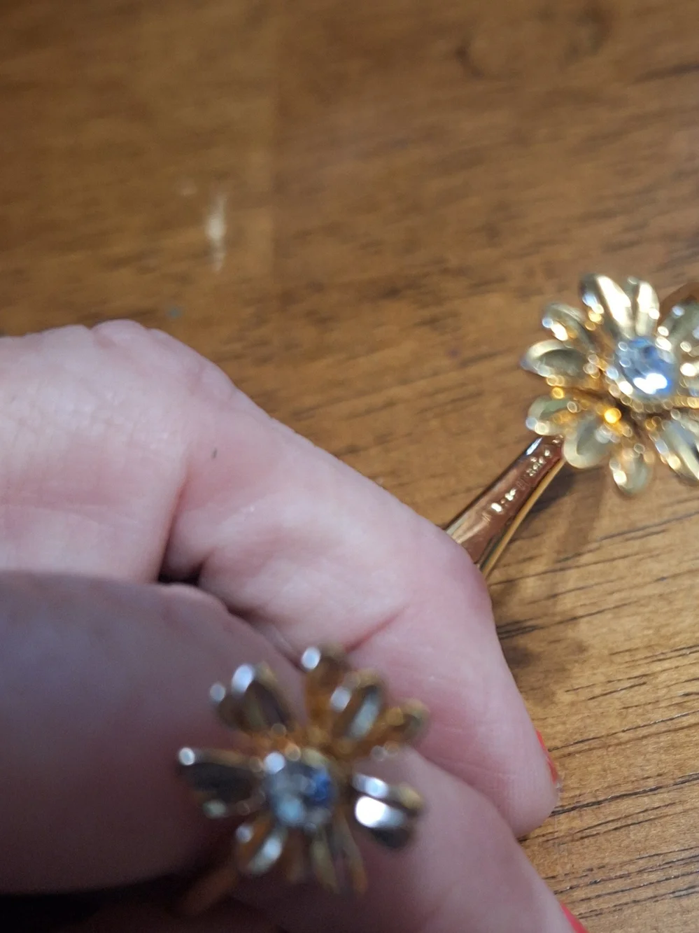 kate spade Gold Daisy-Ended Open Cuff Bracelet with Crystal Centers - Picture 3 of 4